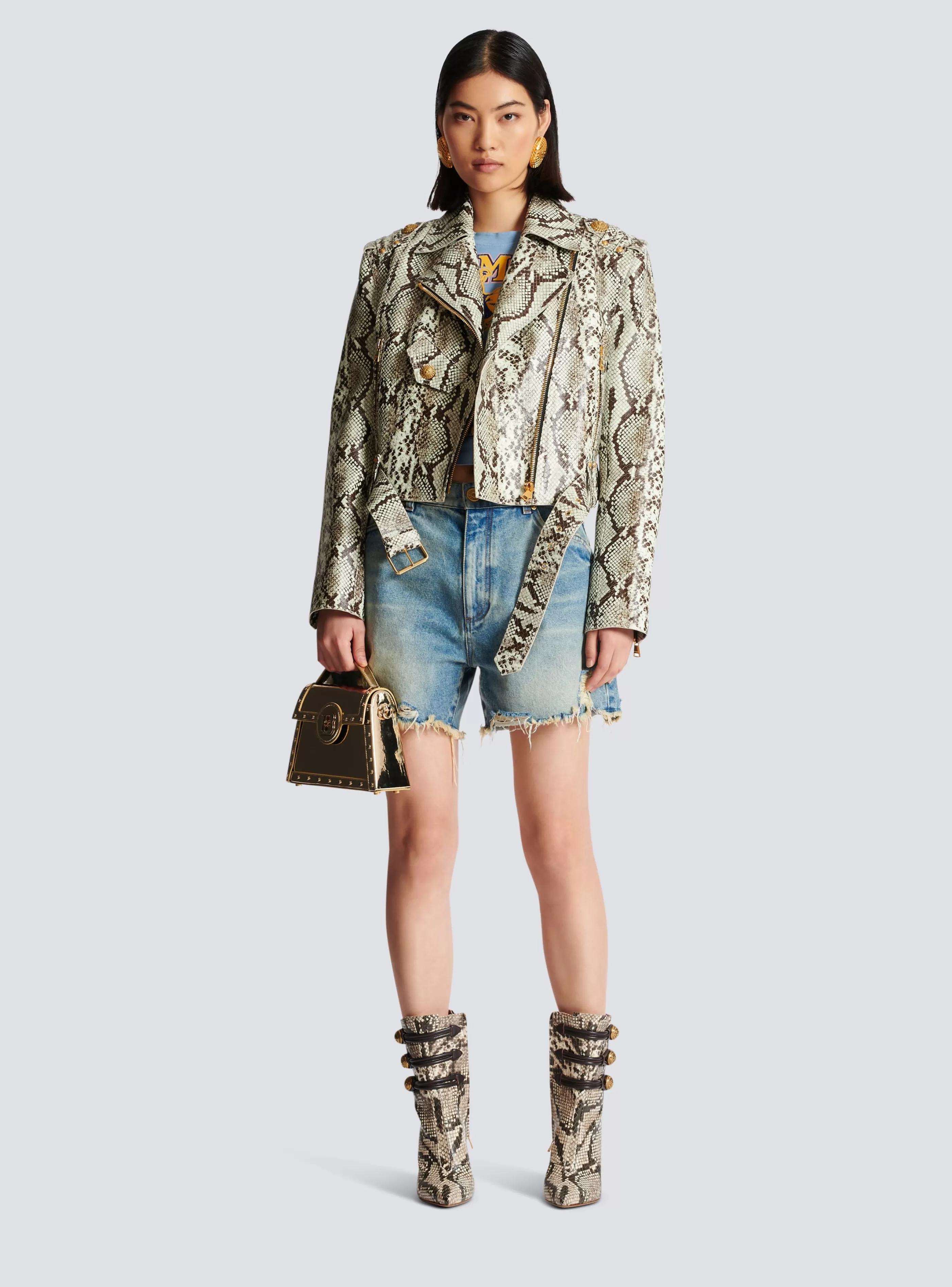 Balmain Denim-Vintage Denim Shorts blue