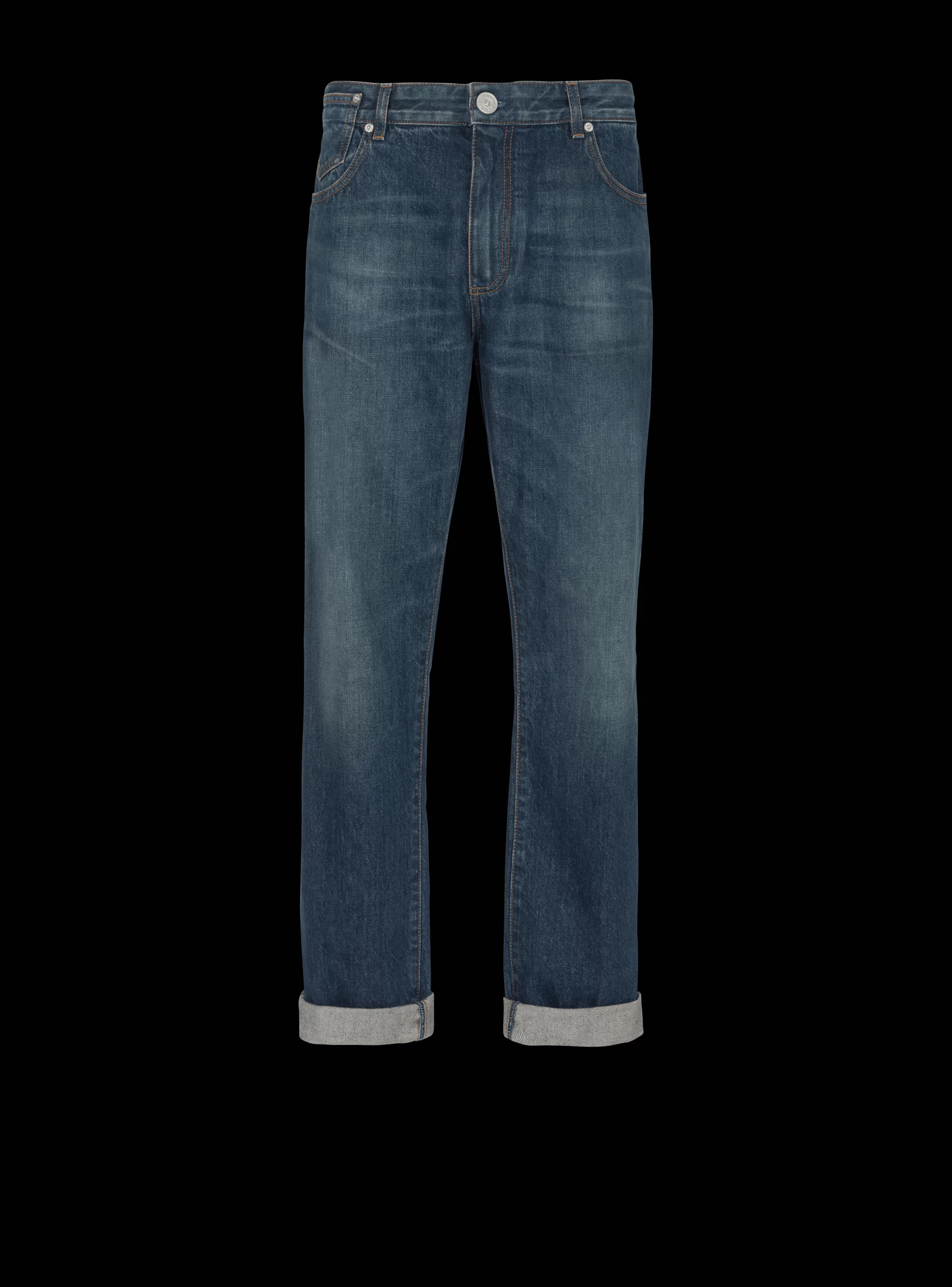 Balmain Denim-Vintage Straight-leg Jeans navy