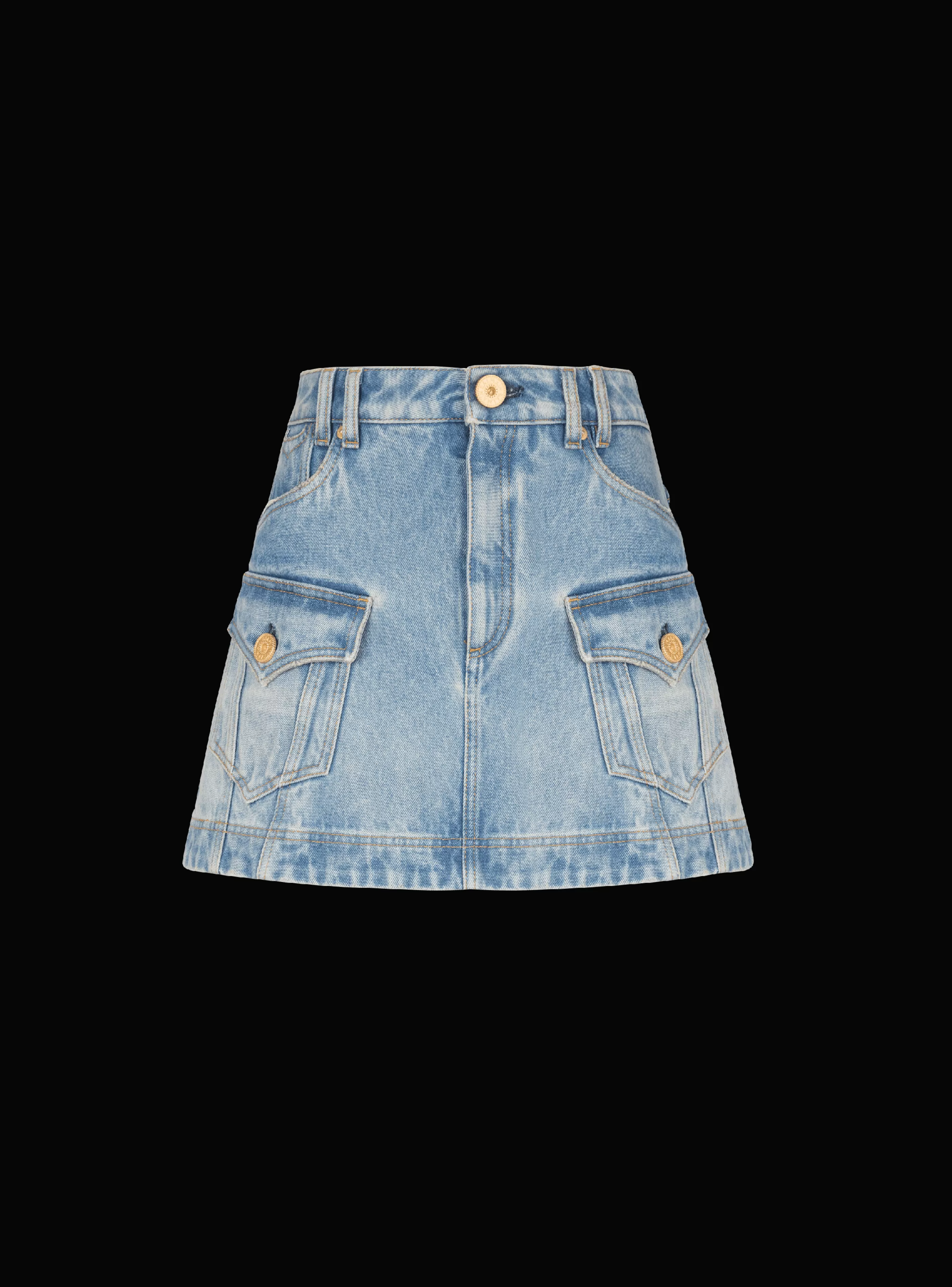 Balmain Denim | Gonne-Western Denim A-line Skirt blue